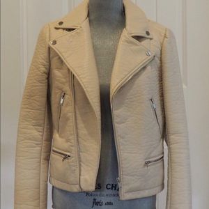Zara tan faux leather jacket